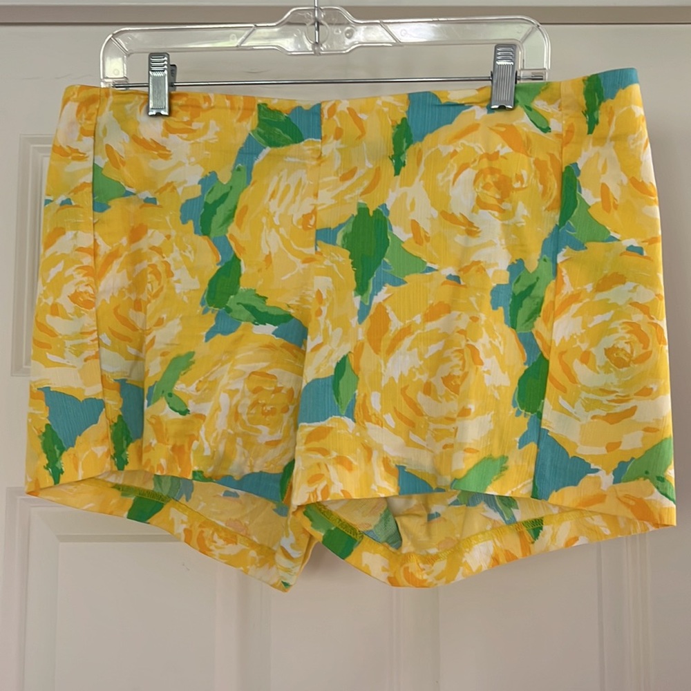 Like New! Lilly Pulitzer First Impression Yellow & Aqua Shorts Size 10